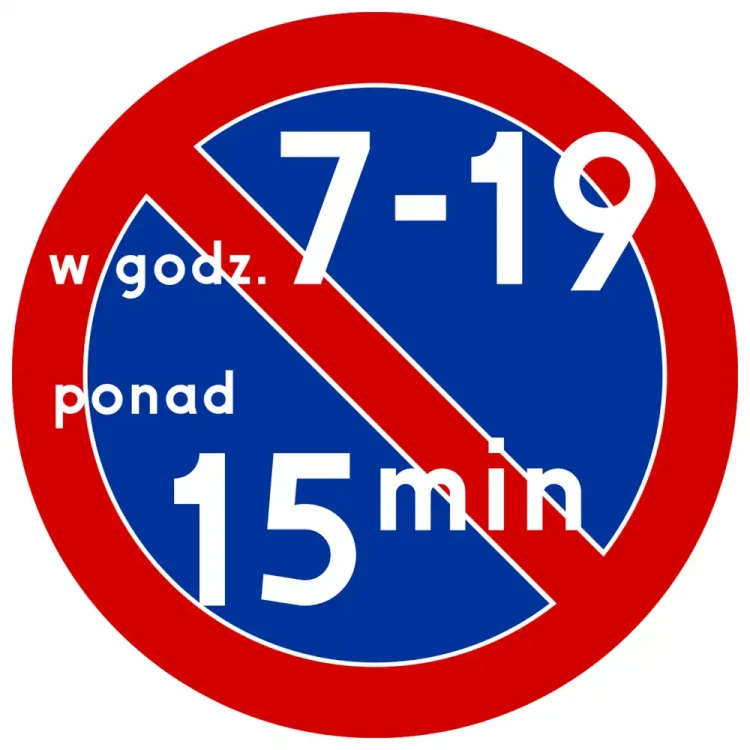 Znak drogowy B-35 - zakaz postoju - folia II generacji.webp