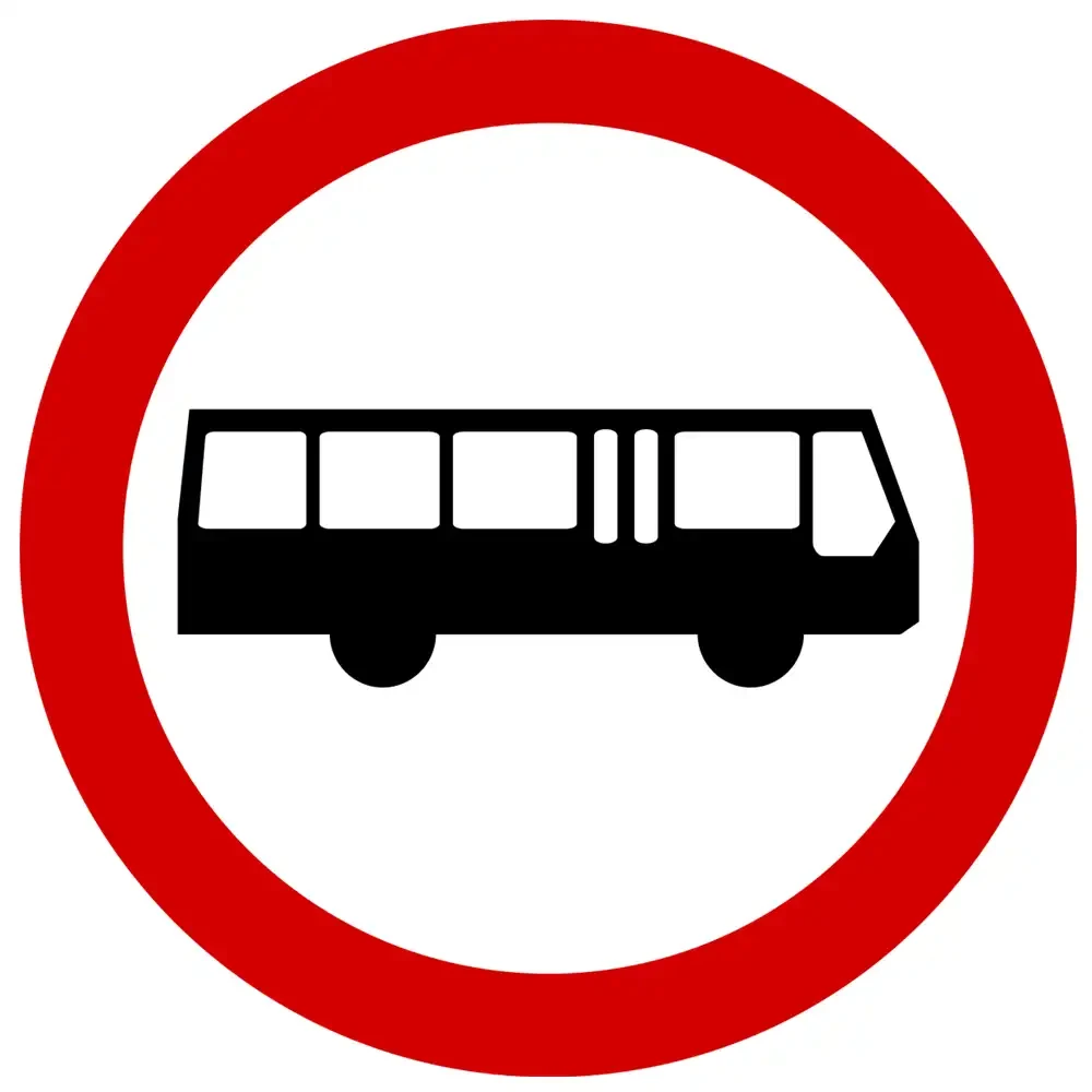 Znak drogowy B-3A - zakaz wjazdu autobusów - folia II generacji.webp