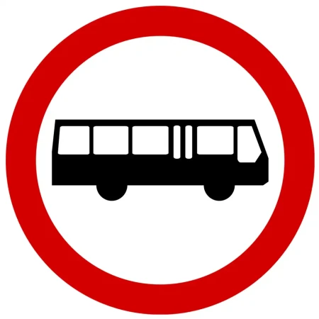 Znak drogowy B-3A - zakaz wjazdu autobusów - folia II generacji.webp