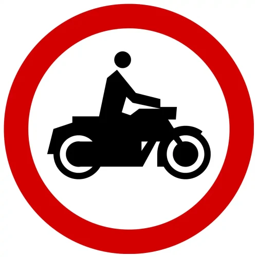 Znak drogowy B-4 - zakaz wjazdu motocykli - 800 mm - folia II generacji