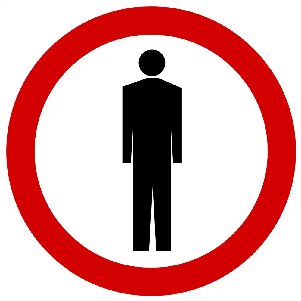 Znak drogowy B-41 - zakaz ruchu pieszych - folia II generacji.webp