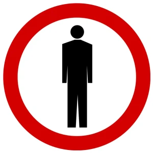 Znak drogowy B-41 - zakaz ruchu pieszych - 900 mm - folia II generacji