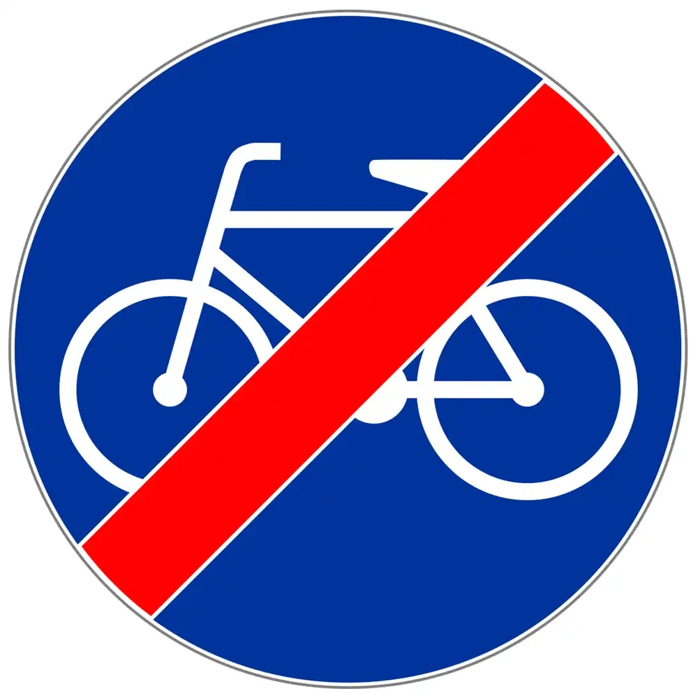 Znak drogowy C-13A - koniec drogi dla rowerow - folia II generacji.webp