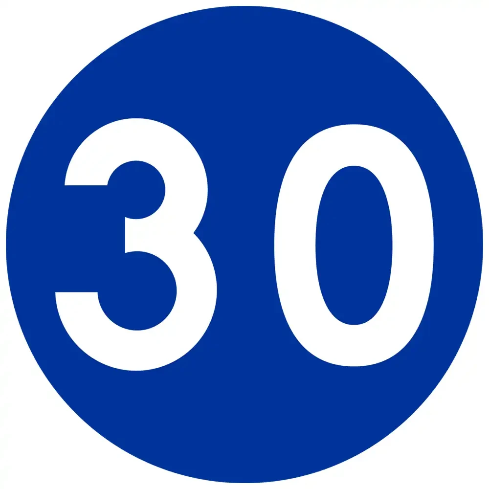 Znak drogowy C-14 - prędkość minimalna - folia II generacji.webp