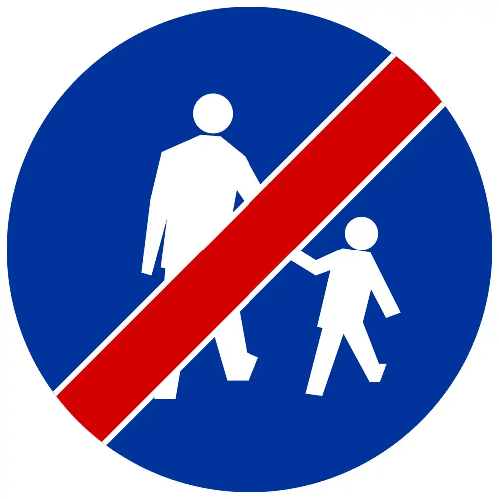 Znak drogowy C-16A - koniec drogi dla pieszych - folia II generacji.webp