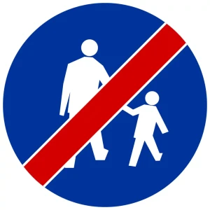 Znak drogowy C-16A - koniec drogi dla pieszych - 1000 mm - folia II generacji