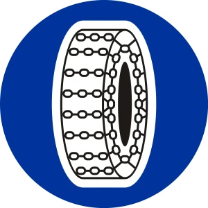 Znak drogowy C-18 - nakaz używania łańcuchów - 1000 mm - folia II generacji