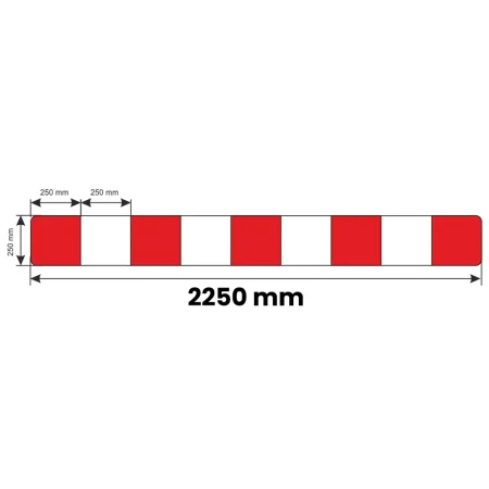 Zapora Drogowa U-20a na haki - 2250x250 mm - folia odblaskowa 2 generacji - sklep drogowy Widrog.webp