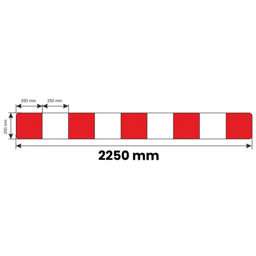 Zapora Drogowa U-20a na haki - 2250x250 mm - folia odblaskowa 2 generacji - sklep drogowy Widrog.webp