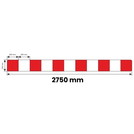 Zapora Drogowa U-20a na haki - folia odblaskowa II generacji - 2750x250 mm - sklep drogowy Widrog.webp