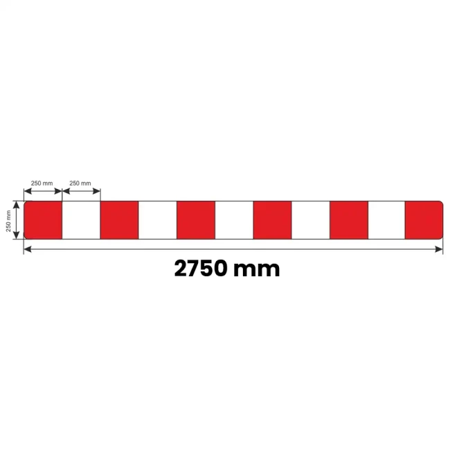 Zapora Drogowa U-20a na haki - folia odblaskowa II generacji - 2750x250 mm - sklep drogowy Widrog.webp