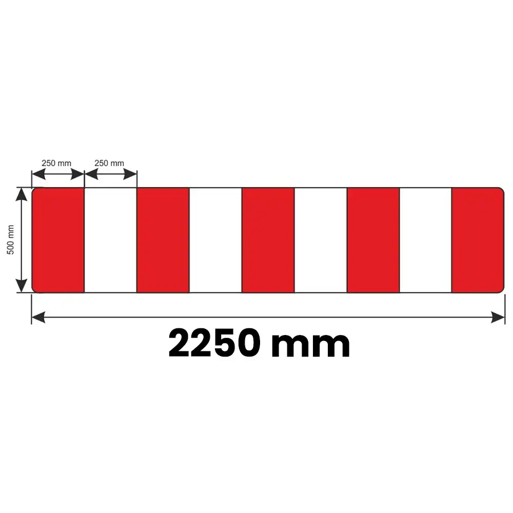 Zapora Drogowa U-20b - 2250 x 250 mm - folia odblaskowa drugiej generacji - sklep drogowy Widrog.webp
