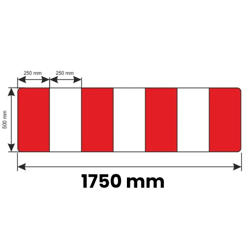 Zapora Drogowa U-20b - 1750 x 250 mm - folia odblaskowa drugiej generacji - sklep drogowy Widrog.webp