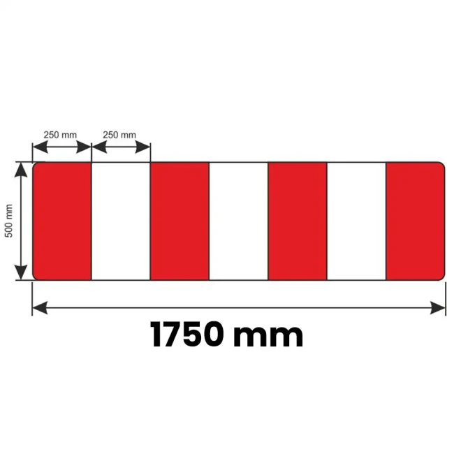 Zapora Drogowa U-20b - 1750 x 250 mm - folia odblaskowa drugiej generacji - sklep drogowy Widrog.webp
