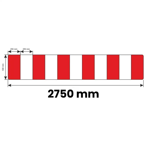 Zapora Drogowa U-20b - folia odblaskowa I generacji - 2750x500 mm
