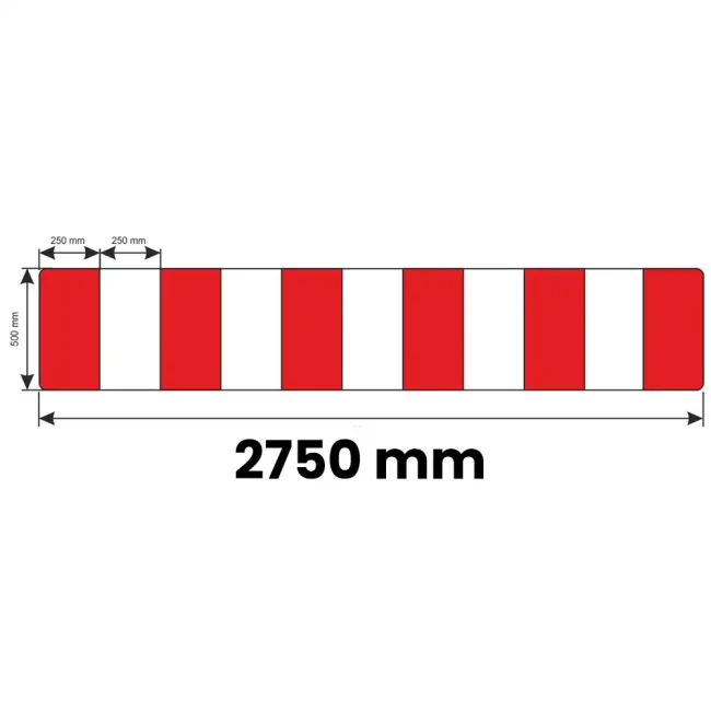 Zapora Drogowa U-20b - folia odblaskowa 1 generacji - 2750 x 500 mm - sklep drogowy Widrog.webp