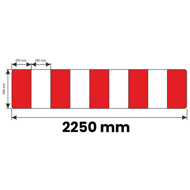 Zapora Drogowa U-20b - 2250 x 250 mm - folia odblaskowa pierwszej generacji - sklep drogowy Widrog.webp