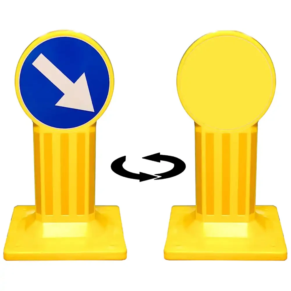 Słupek drogowy U-5b fi 400 mm, pylon przeszkodowy z folią odblaskową II generacji. Wytrzymały słupek z polietylenu LLD PE na wysepki drogowe i azyle. Odporny na UV i chemię, zapewnia wysokie bezpieczeństwo ruchu drogowego. Sklep Widrog.