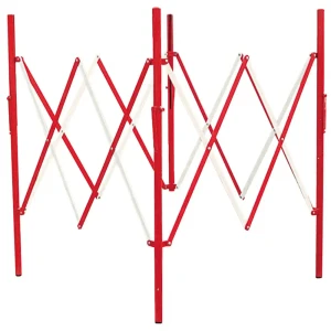 Bariera skladana studzienkowa - biało-czerwona