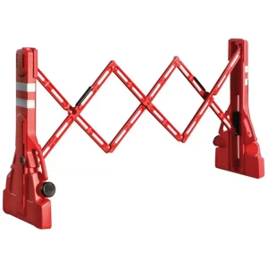 Bariera nożycowa ze zintegrowanym systemem składania