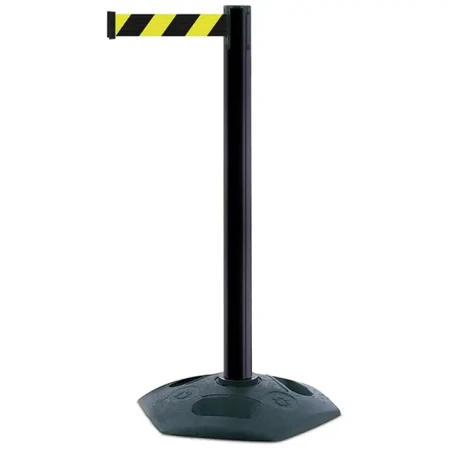 Słupek z tworzywa sztucznego TENSATOR® HEAVY DUTY - żółto-czarna taśma dł. 2,3 m - sklep drogowy Widrog.webp