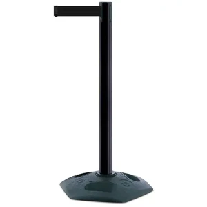 Słupek z tworzywa sztucznego TENSATOR® HEAVY DUTY - czarna taśma dł. 2,3 m 