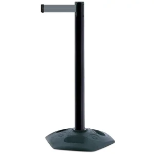 Słupek z tworzywa sztucznego TENSATOR® HEAVY DUTY - szara taśma dł. 3,65 m