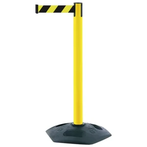Żółty słupek z tworzywa sztucznego TENSATOR® HEAVY DUTY - żółto-czarno taśma dł. 3,65 m