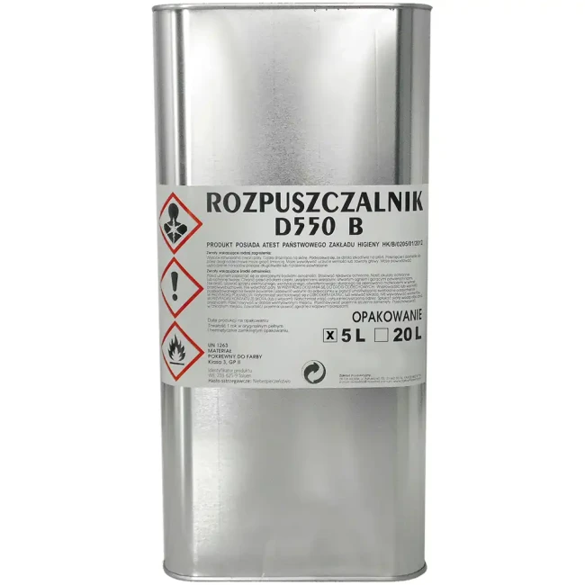 Rozpuszczalnik do farby drogowej D550 B 5 l w metalowym pojemniku