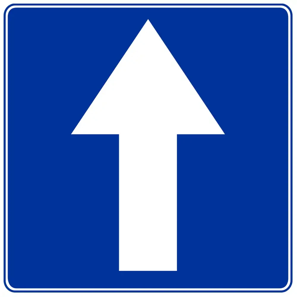 Znak drogowy D-3 - droga jednokierunkowa - folia II generacji - 400x400 mm - sklep drogowy Widrog.webp