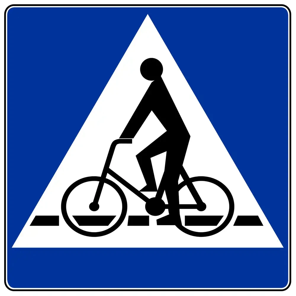 Znak drogowy D-6A - przejazd dla rowerów - folia II generacji - 900x900 mm - sklep drogowy Widrog.webp