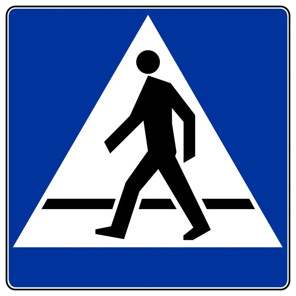 Znak drogowy D-6 - przejście dla pieszych - folia II generacji - 900x900 mm - sklep drogowy Widrog.webp