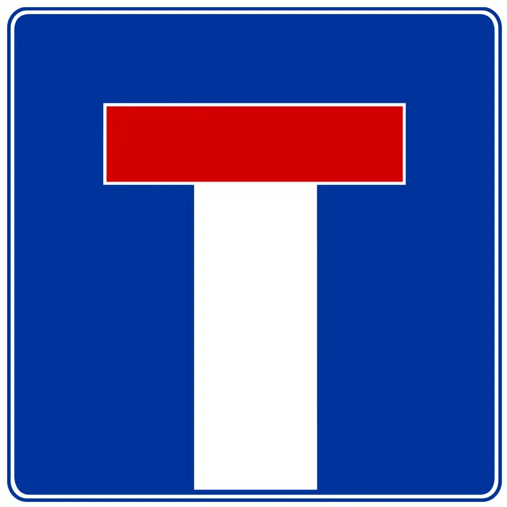 Znak drogowy D-4A - droga bez przejazdu - folia II generacji - 900x900 mm - sklep drogowy Widrog.webp