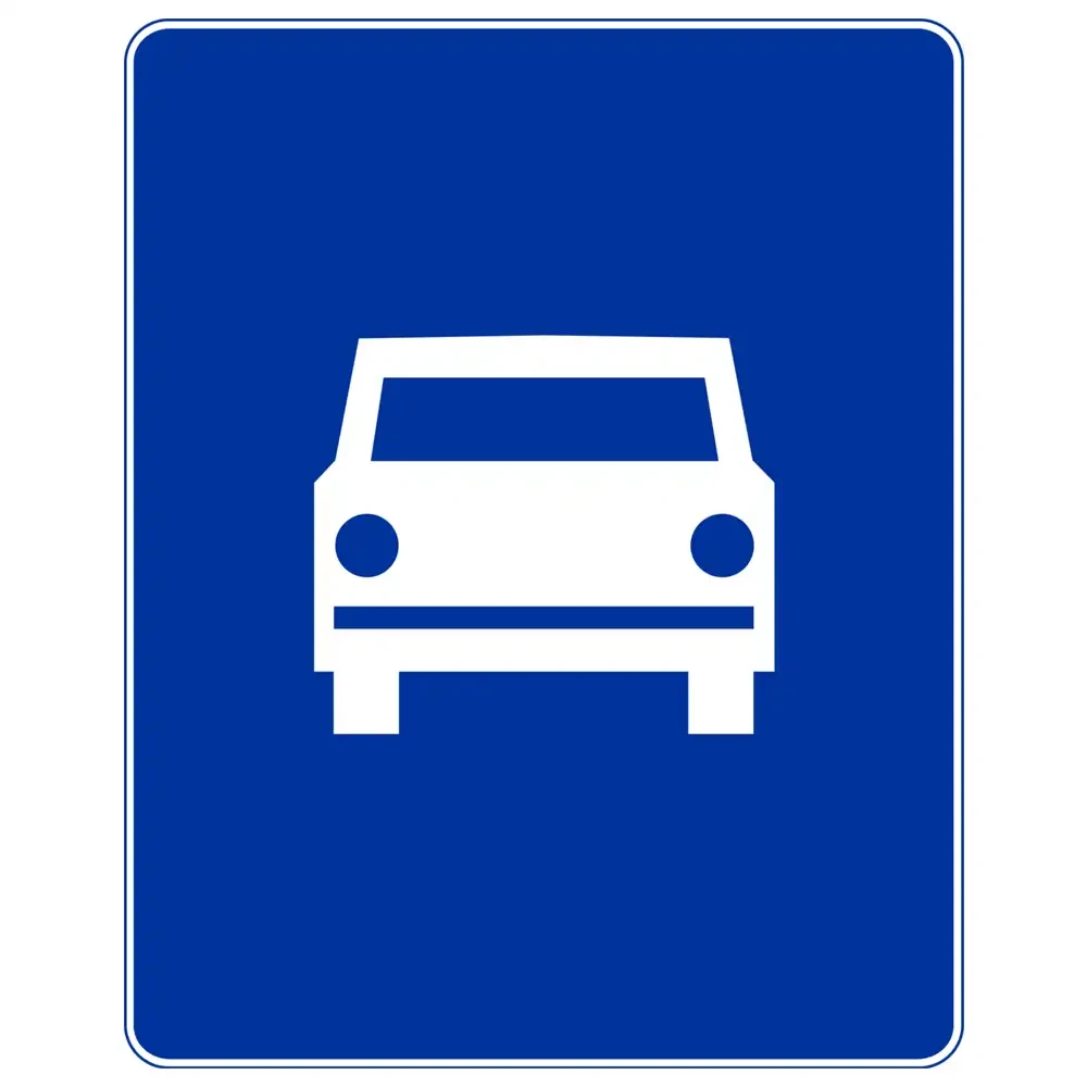 Znak drogowy D-7 - droga ekspresowa - folia II generacji - 400x500 mm - sklep drogowy Widrog.webp