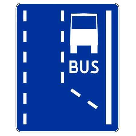 Znak drogowy D-11 - poczatek pasa ruchu dla autobusow - folia II generacji - 900x1125 mm - sklep drogowy Widrog.webp