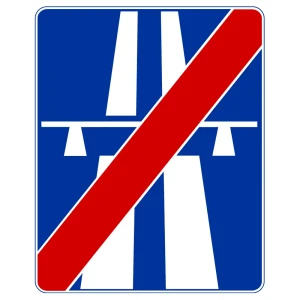 Znak drogowy D-10 - koniec autostrady - 1200x1500 mm - folia II generacji