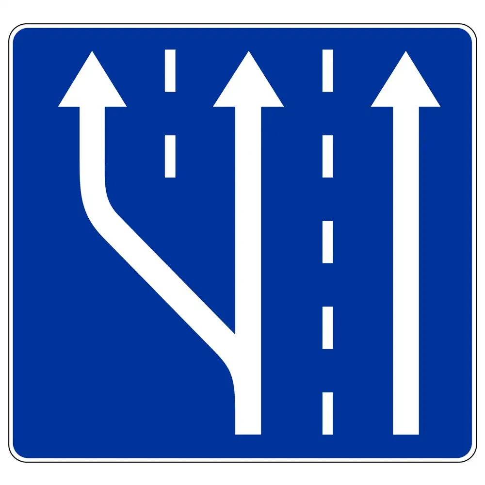 Znak drogowy D-13A - poczatek pasa ruchu - folia II generacji - 1200x1500 mm - sklep drogowy Widrog.webp