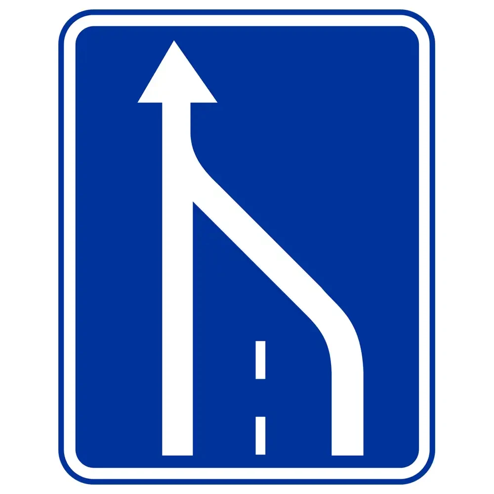 Znak drogowy D-14 - koniec pasa ruchu - folia II generacji - 1200x1500 mm - sklep drogowy Widrog.webp