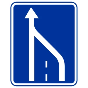 Znak drogowy D-14 - koniec pasa ruchu - folia II generacji - 1200x1500 mm