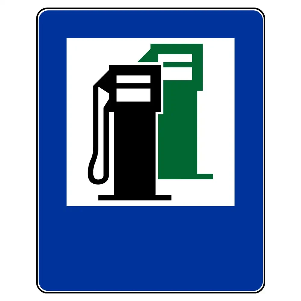 Znak drogowy D-23 - stacja paliwowa - folia II generacji - 400x500 mm - sklep drogowy Widrog.webp