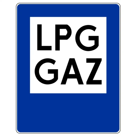 Znak drogowy D-23A - stacja LPG - folia II generacji - 400x500 mm - sklep drogowy Widrog.webp