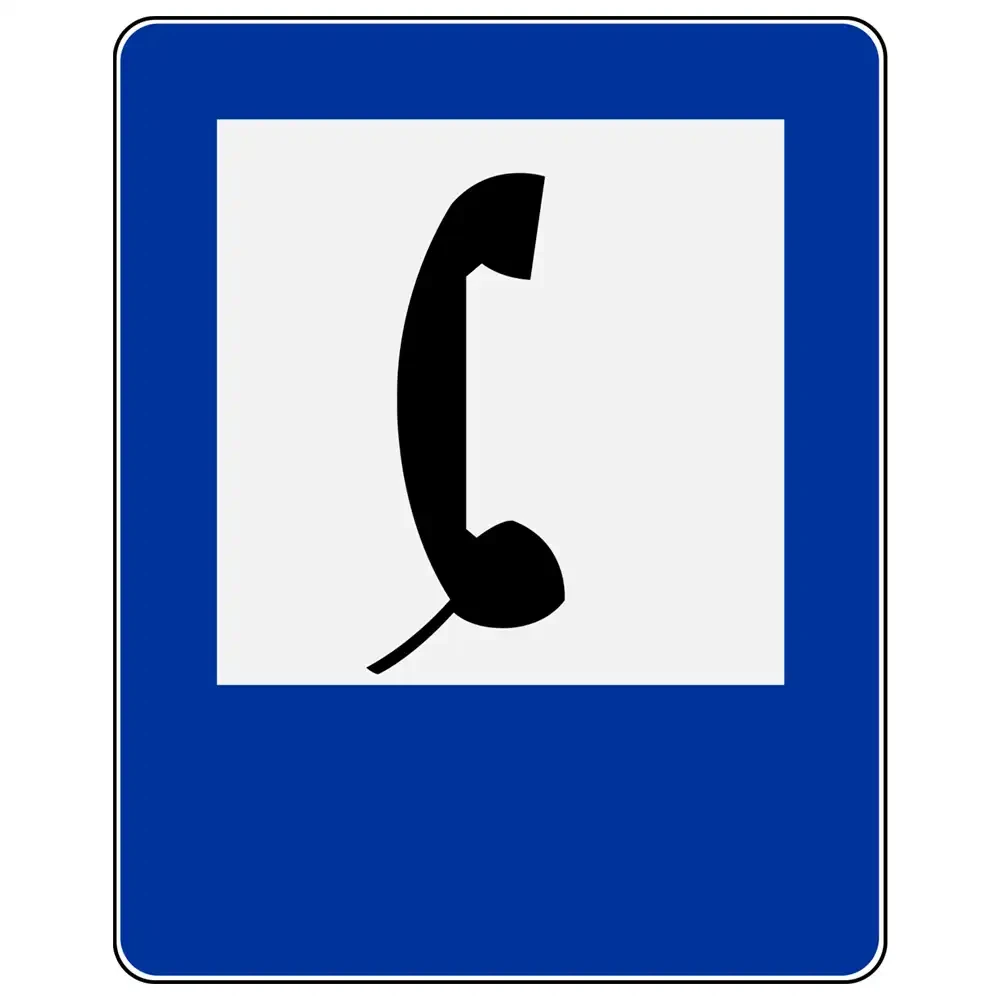 Znak drogowy D-24 - telefon - folia II generacji - 400x500 mm - sklep drogowy Widrog.webp
