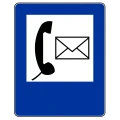 Znak drogowy D-25 - poczta z dostepnym telefonem - folia II generacji - 400x500 mm - sklep drogowy Widrog.webp