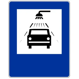 Znak drogowy D-26B - myjnia - folia II generacji - 400x500 mm