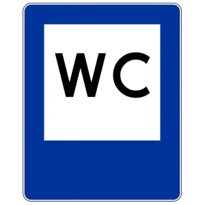 Znak drogowy D-26C - toaleta publiczna - folia II generacji - 400x500 mm