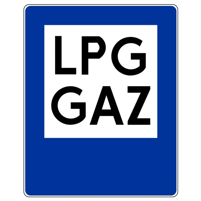Znak drogowy D-23A - stacja LPG - folia II generacji - 900x1125 mm - sklep drogowy Widrog.webp