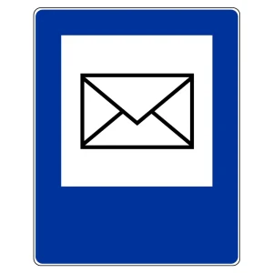 Znak drogowy D-25 - poczta - folia II generacji - 1200x1500 mm