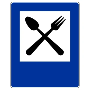 Znak drogowy D-28 - restauracja - folia II generacji - 400x500 mm