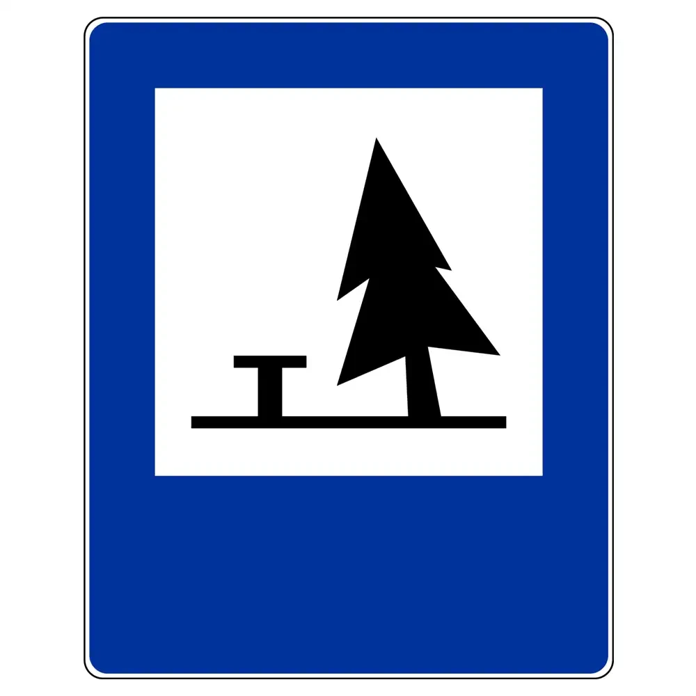 Znak drogowy D-32 - pole biwakowe - folia II generacji - 400x500 mm - sklep drogowy Widrog.webp