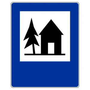 Znak drogowy D-33 - schronisko młodzieżowe - folia II generacji - 400x500 mm